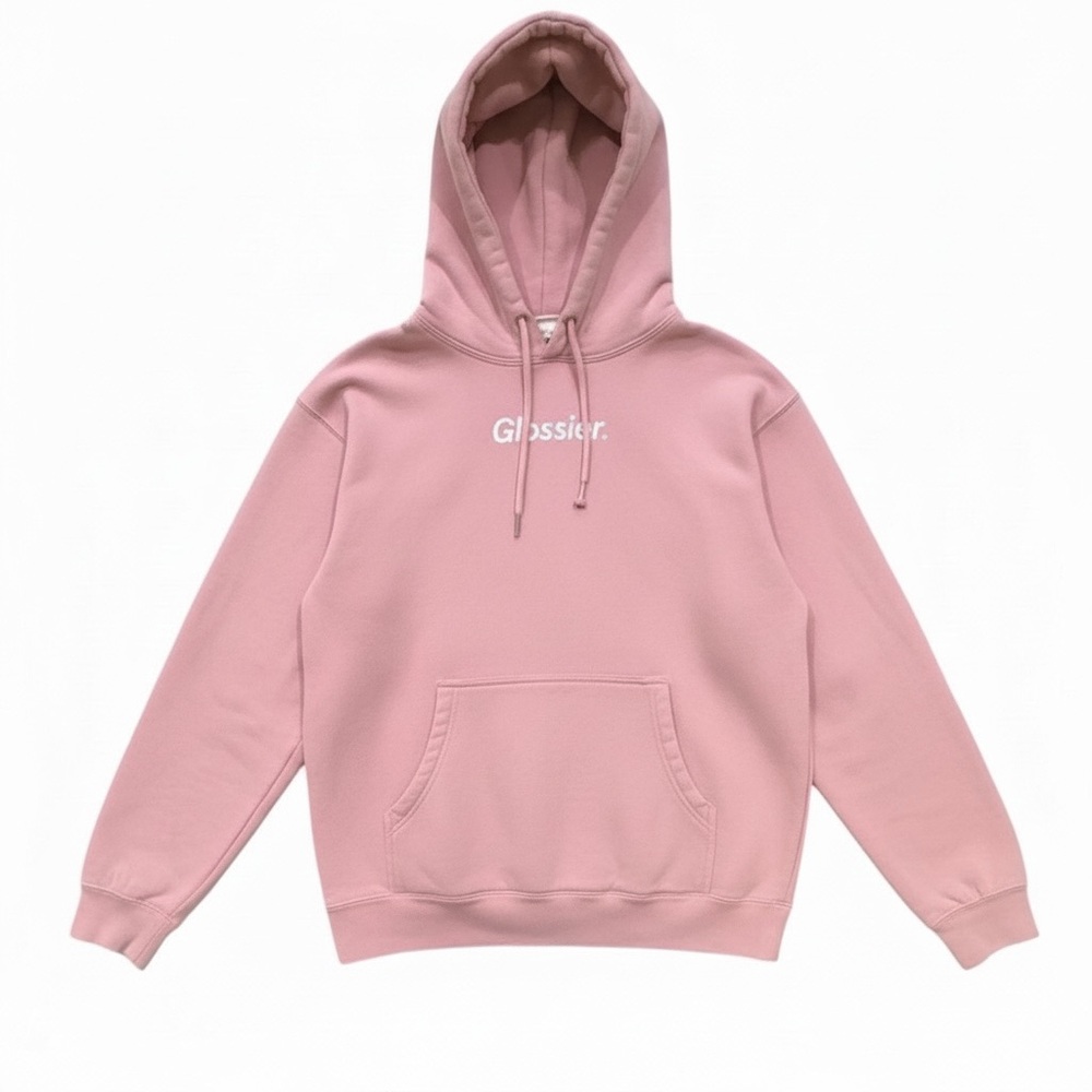 Glossier Pink Logo Pullover Hoodie